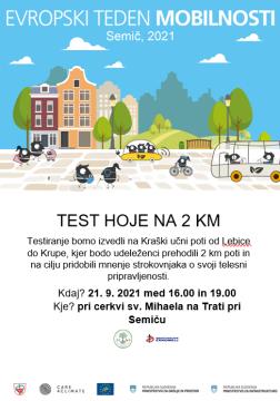 Vabilo_Ali sem fit - test hoje na 2 km